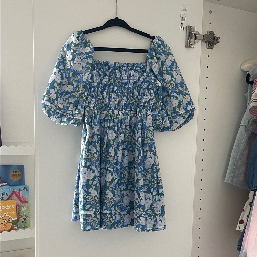 Janie and Jack Blue Floral Button Dress